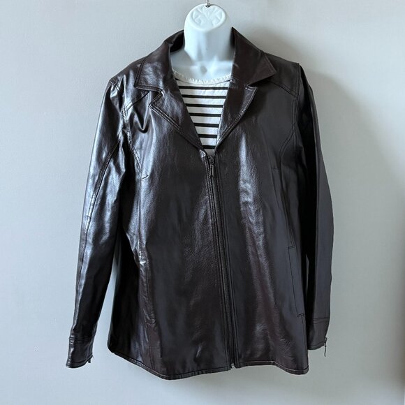 d&co Jackets & Blazers - NWOT: D & CO Brown Leather Coat / Jacket, Large